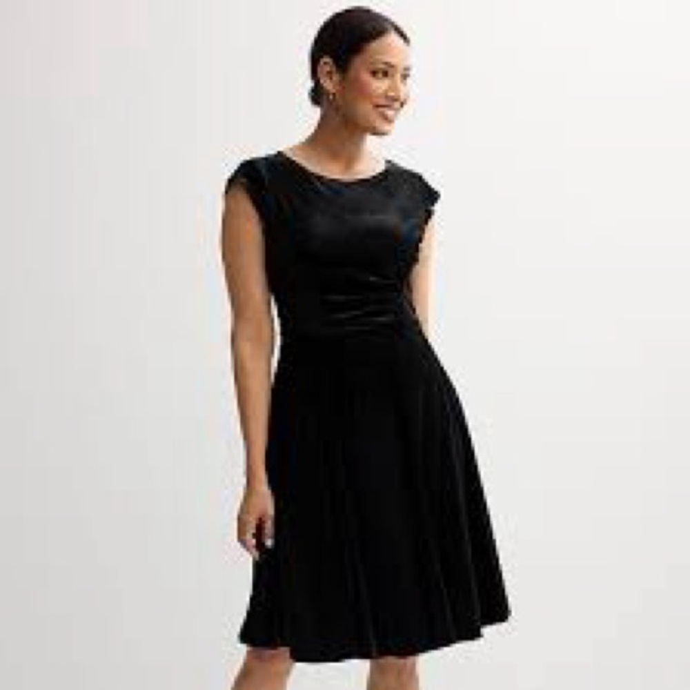 Cap Sleeve A-line or Fit-and-Flare Cocktail Dress